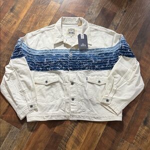 Levi's Made & Crafted Love Letter Trucker Jacket - Blue and White - Size L NWT
